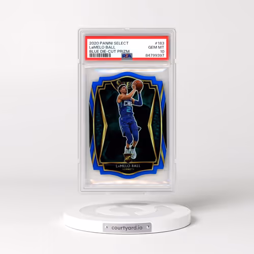 2020 Panini Select #183 LaMelo Ball - Blue Die-Cut Prizm (PSA 10 GEM MINT)