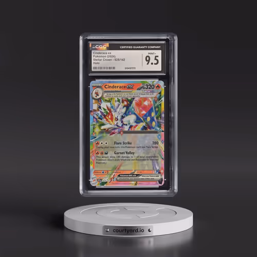 2024 Pokémon Scr EN-Stellar Crown #028 Cinderace EX - Holo (CGC 9.5 MINT+)