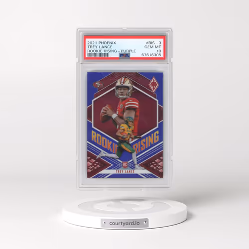 2021 Panini Phoenix Rookie Rising #RIS-3 Trey Lance - Purple (PSA 10 GEM MINT)