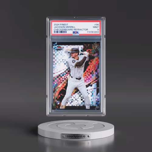 2024 Topps Finest #96 Jackson Merrill - Checkerboard Refractor (PSA 9 MINT)