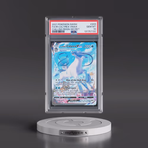 2021 Pokémon Sword & Shield Chilling Reign #203 Ice Rider Calyrex Vmax - Full Art Secret (PSA 10 GEM