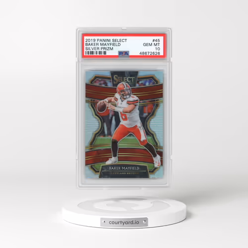 2019 Panini Select #45 Baker Mayfield - Silver Prizm (PSA 10 GEM MINT)