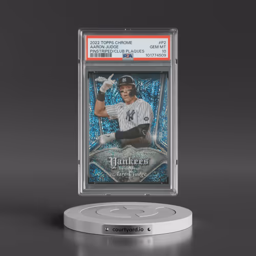 2022 Topps Chrome Pinstriped/Club Plaques #P2 Aaron Judge (PSA 10 GEM MINT)