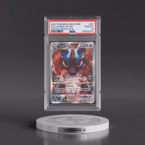 2023 Pokémon Swsh Black Star Promo #291 Lucario Vstar - Full Art Crown Zenith Elite Trainer Box (PSA