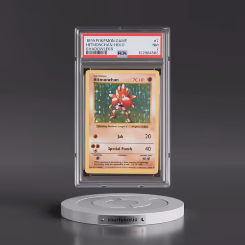 1999 Pokémon Game #7 Hitmonchan - Holo Shadowless (PSA 7 NM)