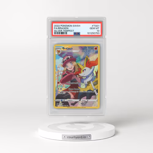 2022 Pokémon Sword & Shield Silver Tempest #TG01 Braixen - Full Art (PSA 10 GEM MINT)