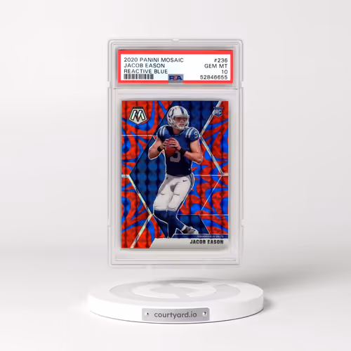 2020 Panini Mosaic #236 Jacob Eason - Reactive Blue (PSA 10 GEM MINT)