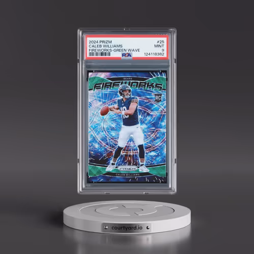 2024 Panini Prizm Fireworks #25 Caleb Williams - Green Wave (PSA 9 MINT)