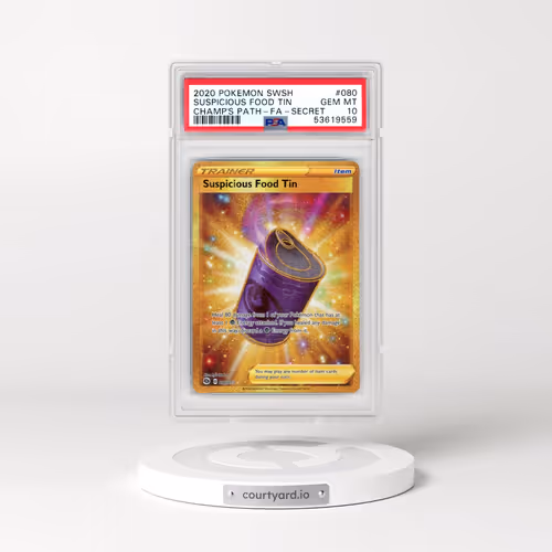 2020 Pokémon Sword & Shield Champion's Path #080 Suspicious Food Tin - Full Art Secret (PSA 10 GEM M