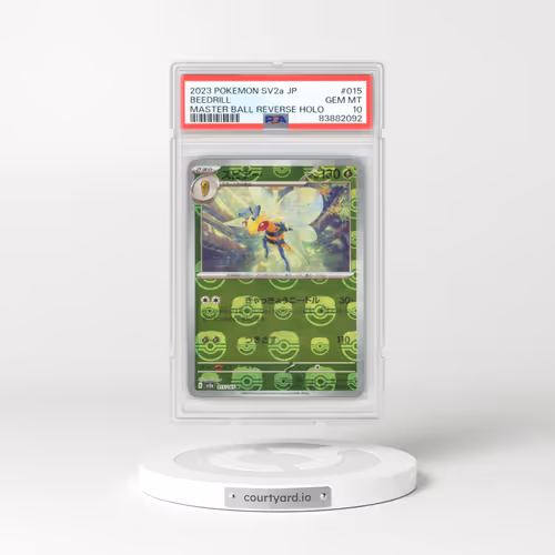 2023 Pokémon Card 151 #015 Beedrill - Reverse Holo Master Ball (PSA 10 GEM MINT)
