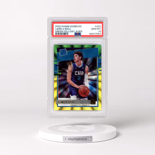 2020 Panini Donruss #202 LaMelo Ball - Green/Yellow Laser (PSA 10 GEM MINT)