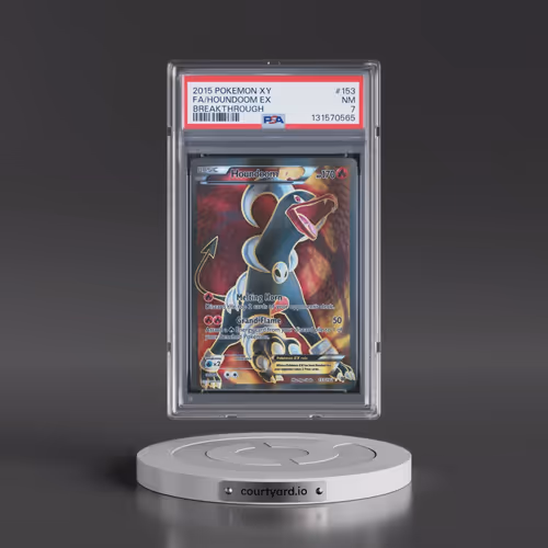 2015 Pokémon XY Breakthrough #153 Houndoom EX - Holo Full Art (PSA 7 NM)