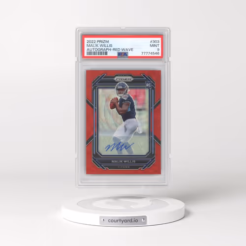 2022 Panini Prizm #303 Malik Willis - Autograph-Red Wave (PSA 9 MINT)
