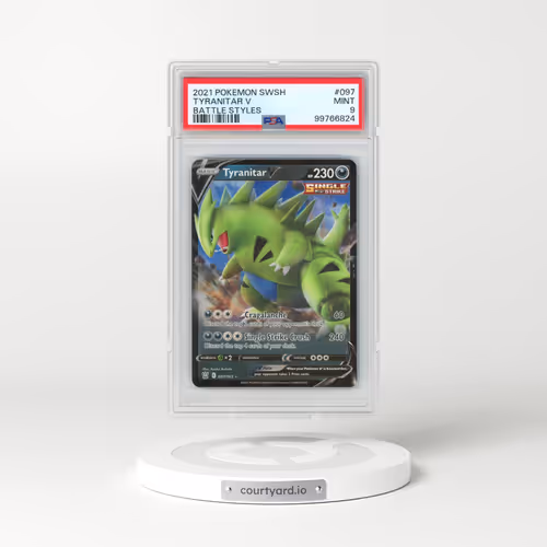 2021 Pokémon Sword & Shield Battle Styles #097 Tyranitar V - Holo (PSA 9 MINT)