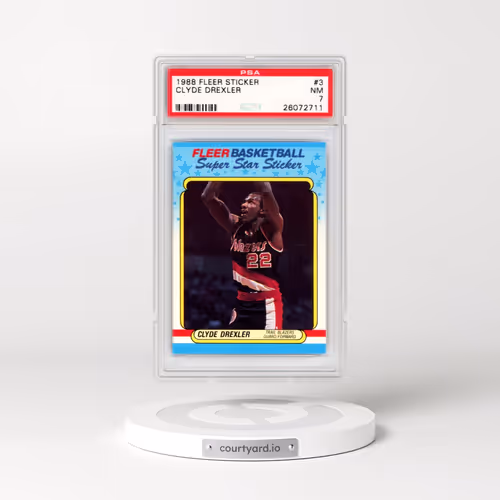 1988 Fleer Sticker #3 Clyde Drexler (PSA 7 NM)