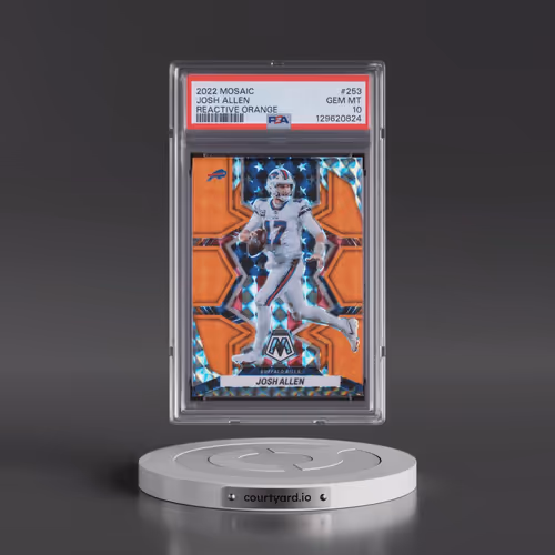 2022 Panini Mosaic #253 Josh Allen - Reactive Orange (PSA 10 GEM MINT)