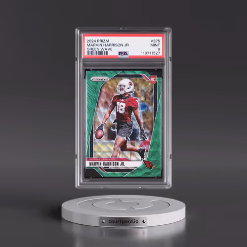 2024 Panini Prizm #375 Marvin Harrison Jr. - Green Wave (PSA 9 MINT)