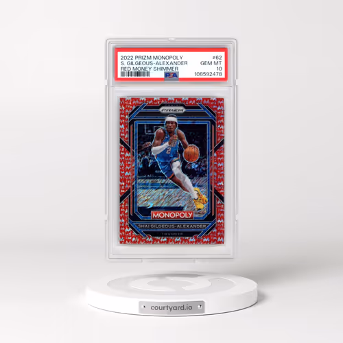 2022 Panini Prizm Monopoly #62 Shai Gilgeous-Alexander - Red Money Shimmer (PSA 10 GEM MINT)