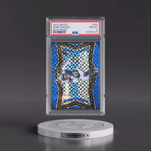 2024 Panini Select #405 Rome Odunze - Blue Prizm (PSA 8 NM-MT)