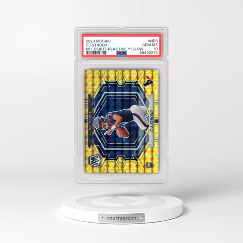 2023 Panini Mosaic NFL Debut #ND3 CJ Stroud - Reactive Yellow (PSA 10 GEM MINT)