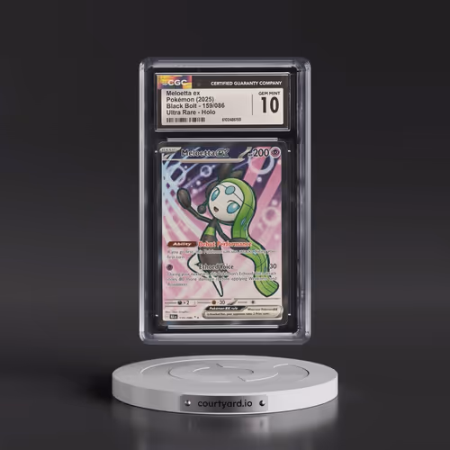 2025 Black Bolt - BLK EN #159/086 Meloetta ex - Ultra Rare Holo (CGC 10 GEM MINT)