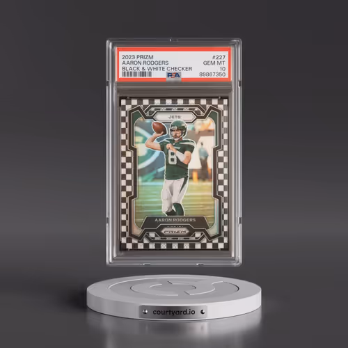 2023 Panini Prizm #227 Aaron Rodgers - Black & White Checker (PSA 10 GEM MINT)
