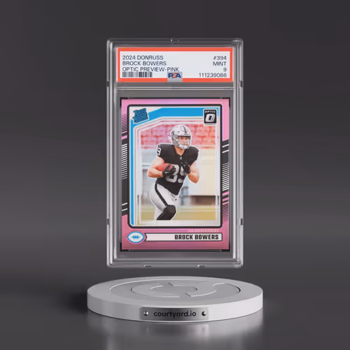 2024 Panini Donruss #394 Brock Bowers - Optic Preview-Pink (PSA 9 MINT)