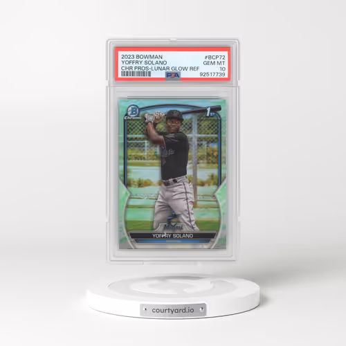 2023 Bowman Chrome Prospects #BCP72 Yoffry Solano - Lunar Glow Refractor (PSA 10 GEM MINT)