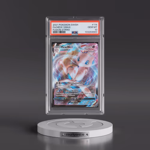 2021 Pokémon Sword & Shield Fusion Strike #114 Mew Vmax - Full Art (PSA 10 GEM MINT)