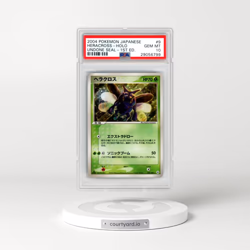 2004 Pokémon Undone Seal #009 Heracross - 1st Edition Holo (PSA 10 GEM MINT)