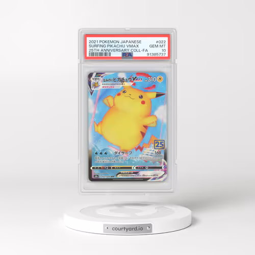 2021 Pokémon 25th Anniversary Collection #022 Surfing Pikachu Vmax - Full Art (PSA 10 GEM MINT)
