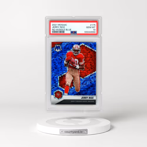 2021 Panini Mosaic #175 Jerry Rice - No Huddle Blue (PSA 10 GEM MINT)