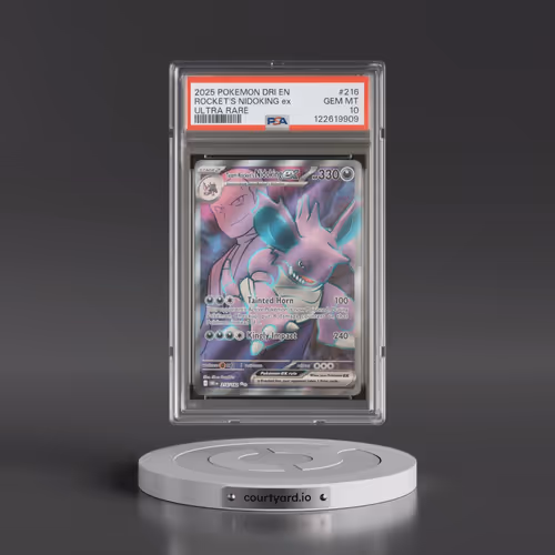 2025 Pokémon Dri EN-Destined Rivals #216 Team Rocket's Nidoking EX - Holo Ultra Rare (PSA 10 GEM MIN