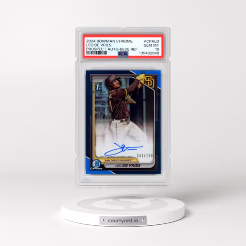 2024 Bowman Chrome Prospect Autographs #CPALD Leo de Vries - Blue Refractor (PSA 10 GEM MINT)