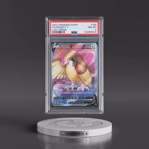 2022 Pokémon Sword & Shield Lost Origin #188 Pidgeot V - Holo Full Art (PSA 8 NM-MT)