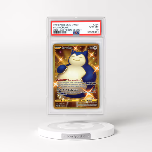 2021 Pokémon Sword & Shield Chilling Reign #224 Snorlax - Full Art Secret (PSA 10 GEM MINT)