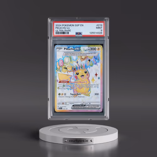 2024 Pokémon Ssp EN-Surging Sparks #219 Pikachu EX - Holo Ultra Rare (PSA 9 MINT)