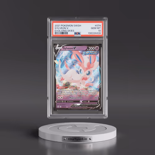 2021 Pokémon Sword & Shield Evolving Skies #074 Sylveon V - Holo (PSA 10 GEM MINT)