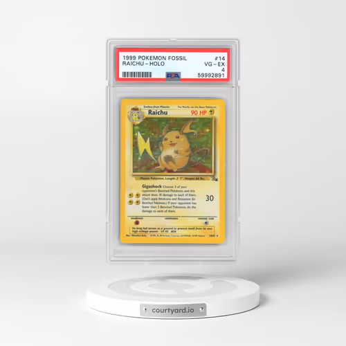 1999 Pokémon Fossil #14 Raichu - Holo (PSA 4 VG-EX)