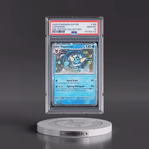 2025 Pokémon Svp EN-SV Black Star Promo #168 Vaporeon - Prismatic Evolutions Poster Collection (PSA