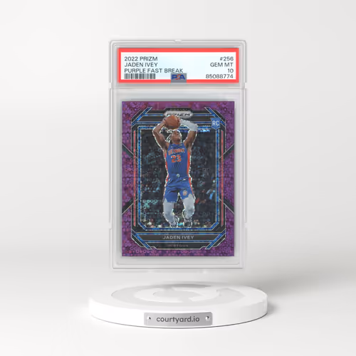 2022 Panini Prizm #256 Jaden Ivey - Purple Fast Break (PSA 10 GEM MINT)