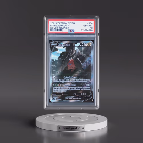 2022 Pokémon Sword & Shield Silver Tempest #184 Regidrago V - Holo Full Art (PSA 10 GEM MINT)