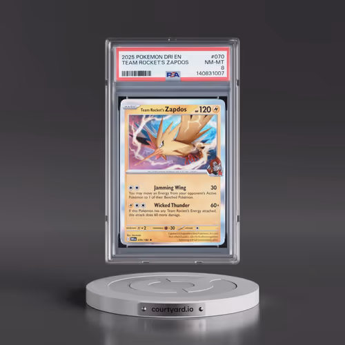2025 Pokémon Dri EN-Destined Rivals #070 Team Rocket's Zapdos (PSA 8 NM-MT)