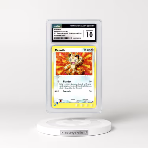 2004 EX Team Magma Vs Team Aqua #42 Meowth - Holo (CGC 10 GEM MINT)