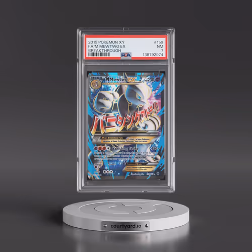 2015 Pokémon XY Breakthrough #159 M Mewtwo EX - Holo Full Art (PSA 7 NM)