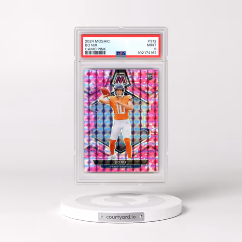 2024 Panini Mosaic #312 Bo Nix - Camo Pink (PSA 9 MINT)
