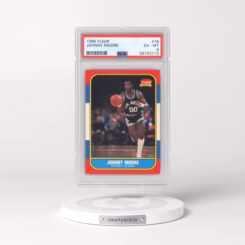 1986 Fleer #76 Johnny Moore (PSA 6 EX-MT)
