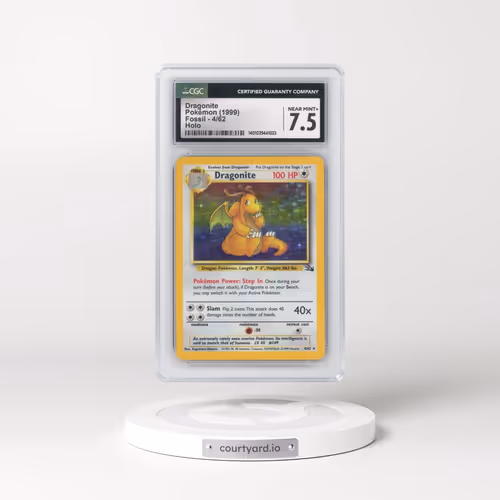 1999 Fossil #4/62 Dragonite - Galaxy Star Holo (CGC 7.5 NM+)