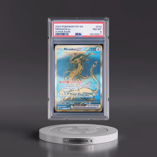 2024 Pokémon Paf EN-Paldean Fates #243 Miraidon EX - Holo Hyper Rare (PSA 8 NM-MT)