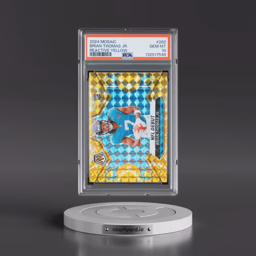 2024 Panini Mosaic #282 Brian Thomas Jr. - Reactive Yellow (PSA 10 GEM MINT)